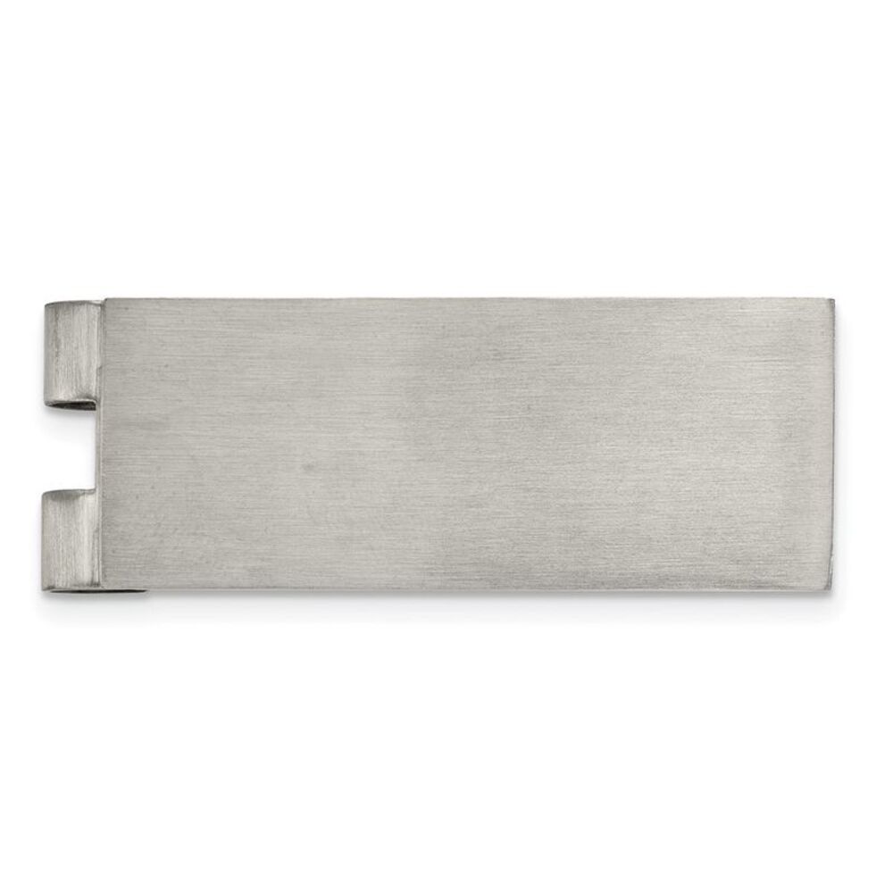 Men's Stainless Steel Brushed Engravable Spring Loaded Money Clip